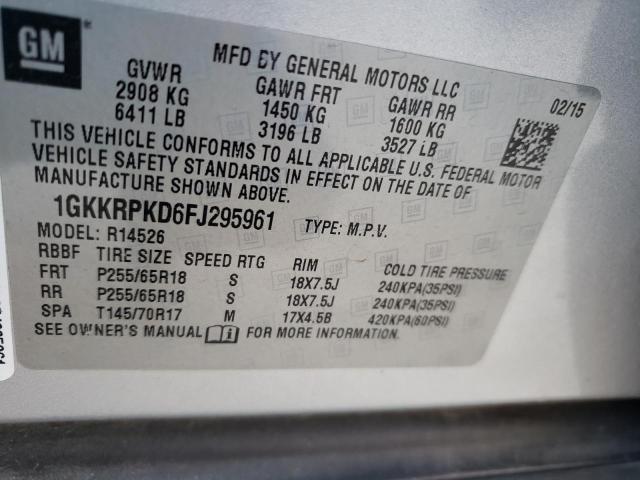 Photo 14 from auction – 2015 GMC ACADIA SLE with VIN 1GKKRPKD6FJ295961