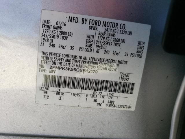 Photo 14 from auction – 2016 FORD EDGE TITAN with VIN 2FMPK3K96GBB12179