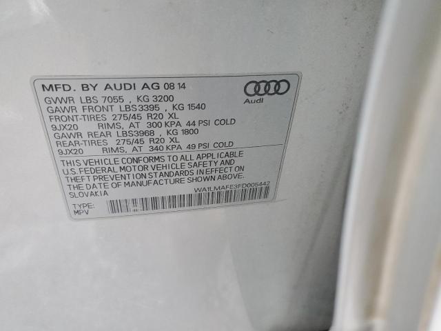 Photo 14 from auction – 2015 AUDI Q7 TDI PRE with VIN WA1LMAFE3FD005442
