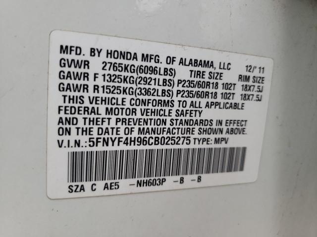 Photo 14 from auction – 2012 HONDA PILOT TOUR with VIN 5FNYF4H96CB025275