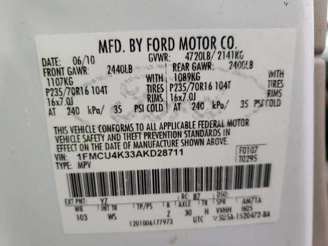 Photo 14 from auction – 2010 FORD ESCAPE HYB with VIN 1FMCU4K33AKD28711