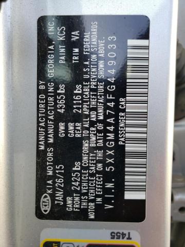 Photo 10 from auction – 2015 KIA OPTIMA LX with VIN 5XXGM4A74FG449033