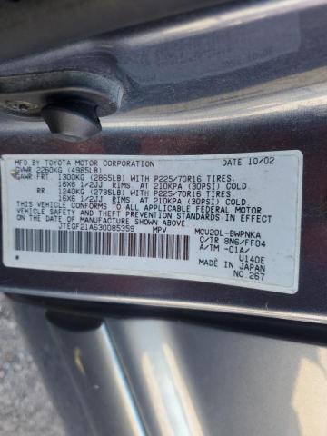 Photo 14 from auction – 2003 TOYOTA HIGHLANDER with VIN JTEGF21A630085359