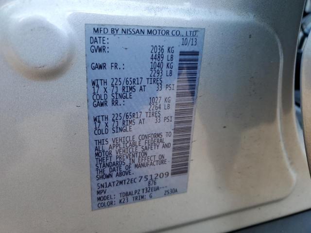Photo 14 from auction – 2014 NISSAN ROGUE S with VIN 5N1AT2MT2EC751209
