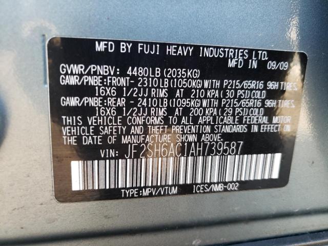 Photo 14 from auction – 2010 SUBARU FORESTER 2 with VIN JF2SH6AC1AH739587