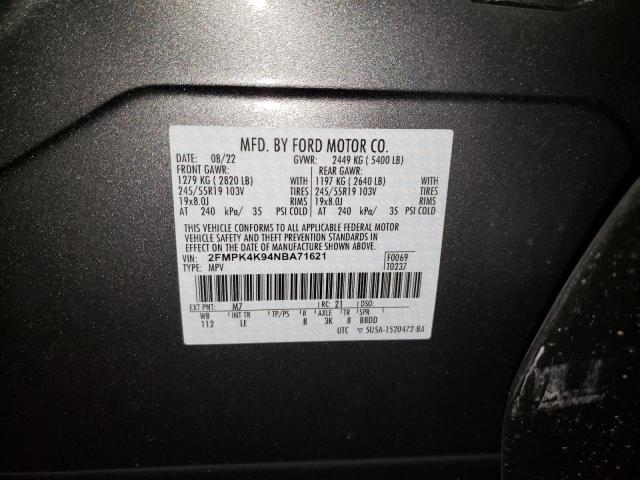 Photo 14 from auction – 2022 FORD EDGE TITAN with VIN 2FMPK4K94NBA71621