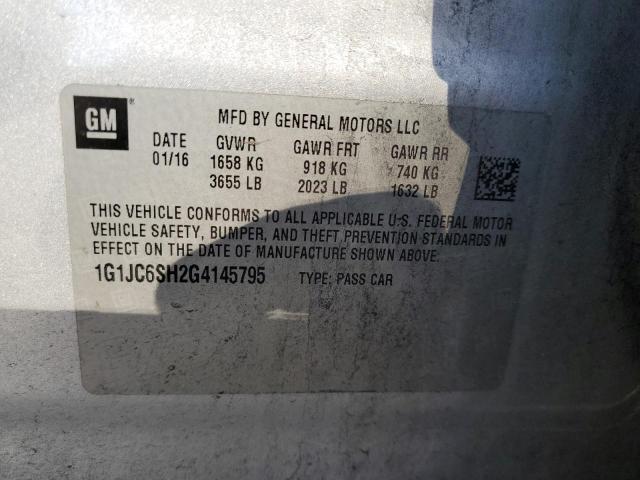 Photo 14 from auction – 2016 CHEVROLET SONIC LT with VIN 1G1JC6SH2G4145795