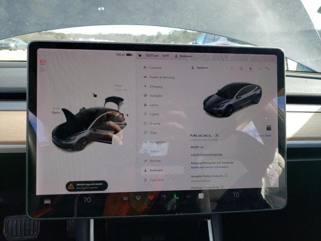 Photo 9 from auction – 2018 TESLA MODEL 3 with VIN 5YJ3E1EA9JF123742