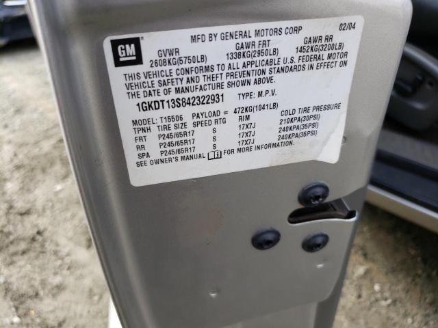 Photo 10 from auction – 2004 GMC ENVOY with VIN 1GKDT13S842322931