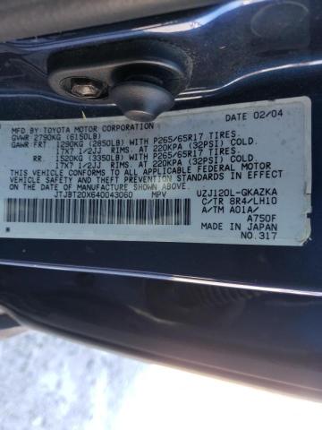 Photo 14 from auction – 2004 LEXUS GX 470 with VIN JTJBT20X640043060