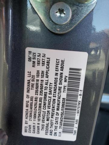 Photo 14 from auction – 2018 HONDA CR-V EX with VIN 7FARW2H50JE086838