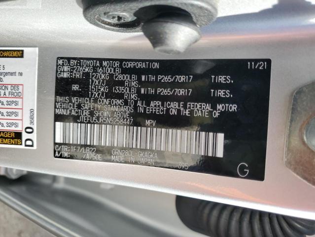 Photo 14 from auction – 2022 TOYOTA 4RUNNER SR with VIN JTEFU5JR5N5258447