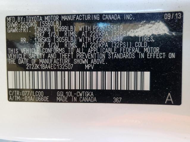 Photo 14 from auction – 2014 LEXUS RX 350 with VIN 2T2ZK1BA4EC132507