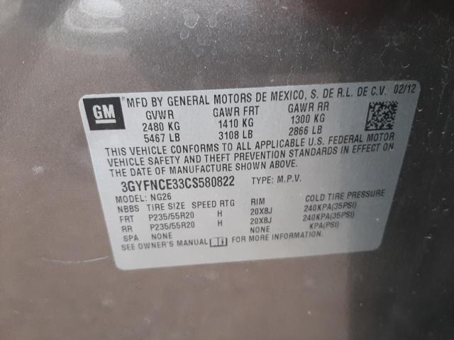 Photo 14 from auction – 2012 CADILLAC SRX PREMIU with VIN 3GYFNCE33CS580822