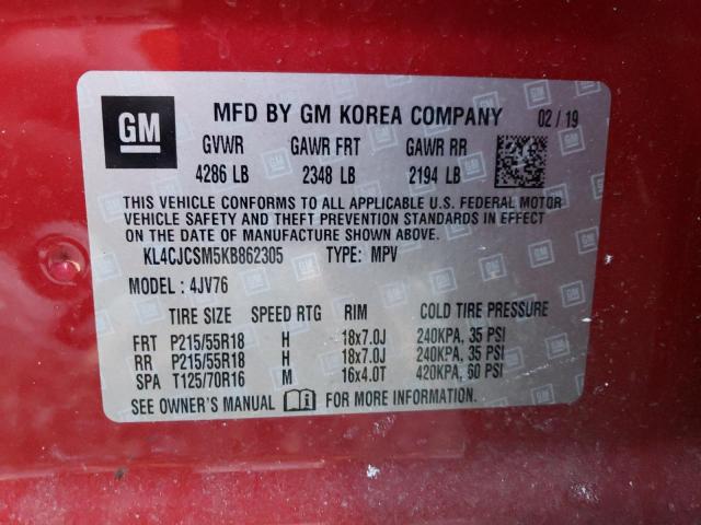 Photo 14 from auction – 2019 BUICK ENCORE ESS with VIN KL4CJCSM5KB862305