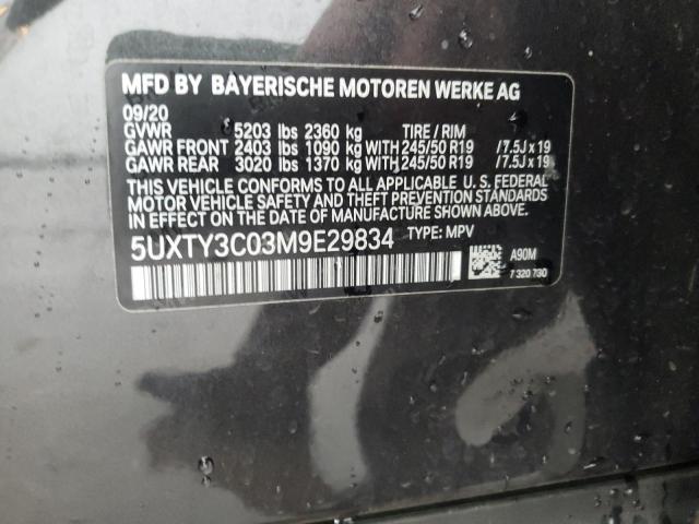 Photo 14 from auction – 2021 BMW X3 SDRIVE3 with VIN 5UXTY3C03M9E29834