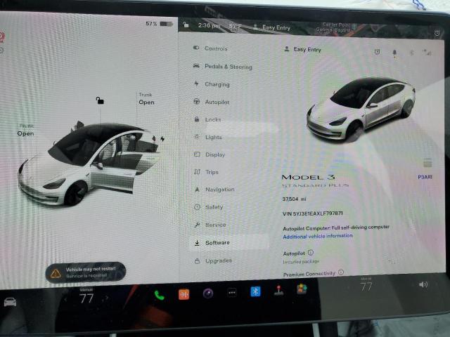 Photo 9 from auction – 2020 TESLA MODEL 3 with VIN 5YJ3E1EAXLF797871