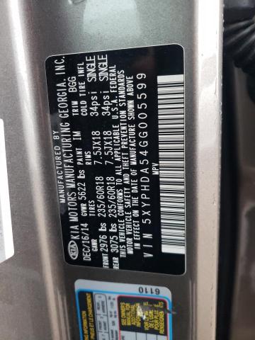 Photo 14 from auction – 2016 KIA SORENTO EX with VIN 5XYPHDA54GG005599