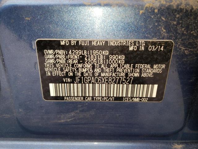 Photo 14 from auction – 2014 SUBARU IMPREZA PR with VIN JF1GPAC6XE8277527