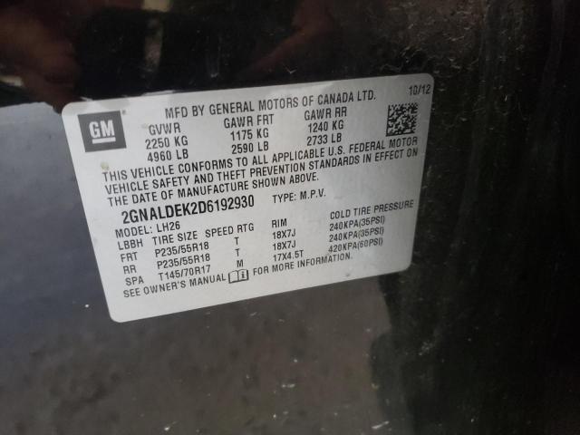 Photo 14 from auction – 2013 CHEVROLET EQUINOX LT with VIN 2GNALDEK2D6192930