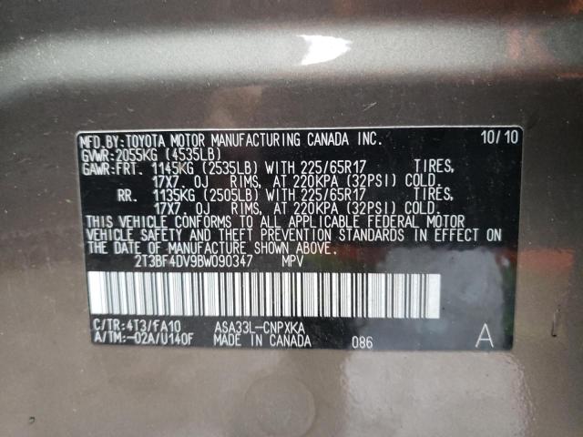 Photo 14 from auction – 2011 TOYOTA RAV4 with VIN 2T3BF4DV9BW090347