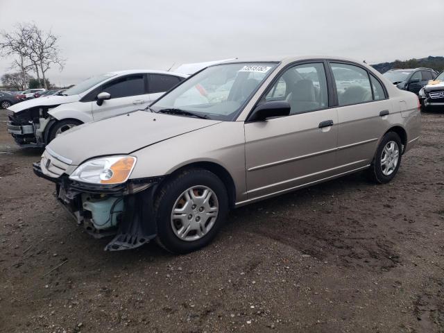 HONDA CIVIC LX 2001 with VIN 2HGES16561H565943 - Photo from auction