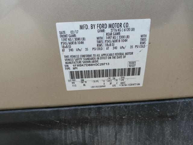 Photo 14 from auction – 2017 FORD EXPLORER X with VIN 1FM5K7D88HGC29713