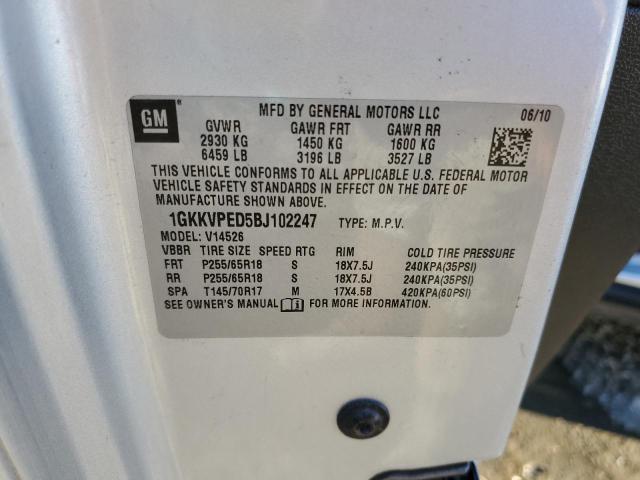 Photo 14 from auction – 2011 GMC ACADIA SLE with VIN 1GKKVPED5BJ102247