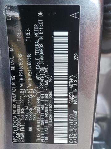 Photo 14 from auction – 2016 TOYOTA HIGHLANDER with VIN 5TDJKRFH4GS263860