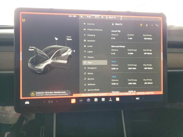 Photo 9 from auction – 2020 TESLA MODEL Y with VIN 5YJYGDEF6LF022657