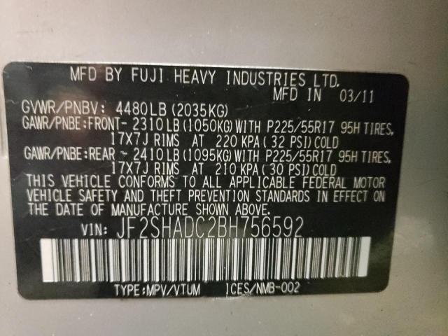 Photo 14 from auction – 2011 SUBARU FORESTER 2 with VIN JF2SHADC2BH756592