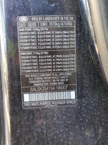 Photo 14 from auction – 2009 LAND ROVER RANGE ROVE with VIN SALSK25419A196007
