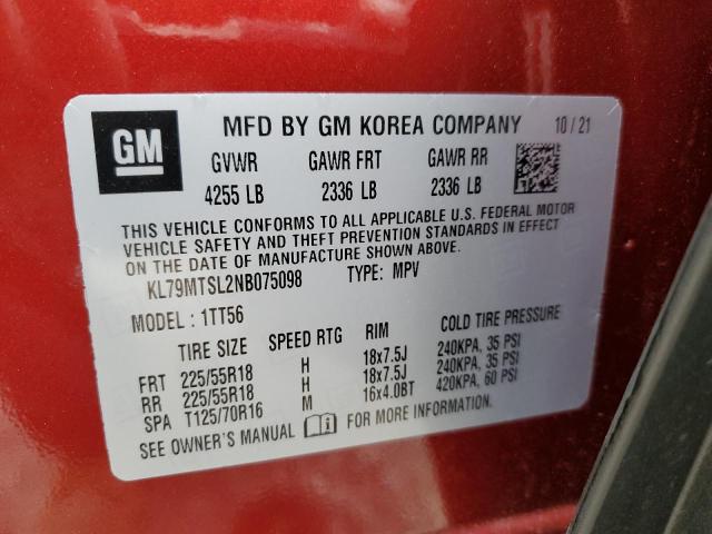 Photo 14 from auction – 2022 CHEVROLET TRAILBLAZE with VIN KL79MTSL2NB075098