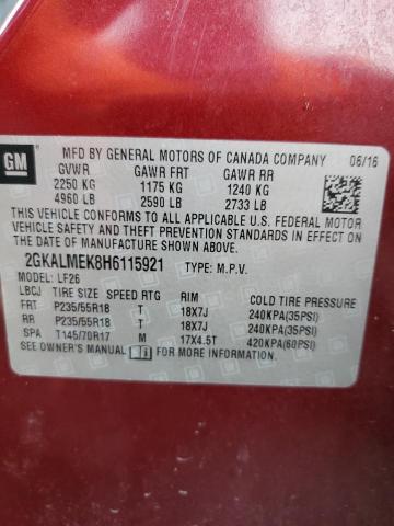 Photo 14 from auction – 2017 GMC TERRAIN SL with VIN 2GKALMEK8H6115921