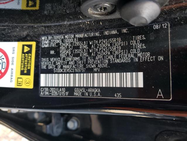 Photo 14 from auction – 2012 TOYOTA HIGHLANDER with VIN 5TDDK3EH5CS169797
