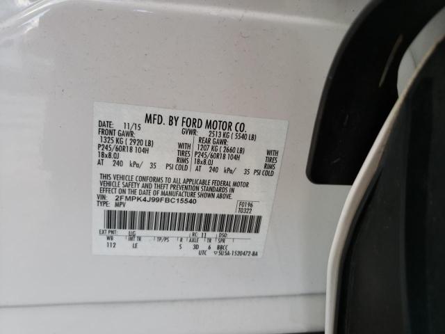 Photo 14 from auction – 2015 FORD EDGE SEL with VIN 2FMPK4J99FBC15540