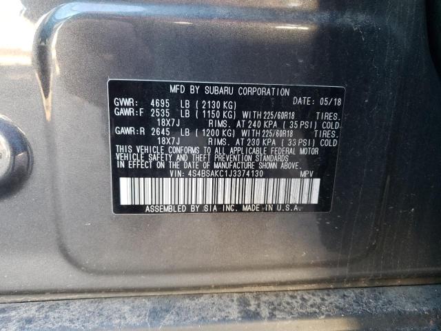 Photo 14 from auction – 2018 SUBARU OUTBACK 2. with VIN 4S4BSAKC1J3374130