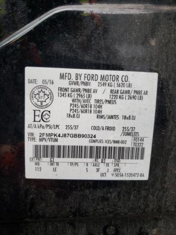 Photo 14 from auction – 2016 FORD EDGE SEL with VIN 2FMPK4J87GBB90324