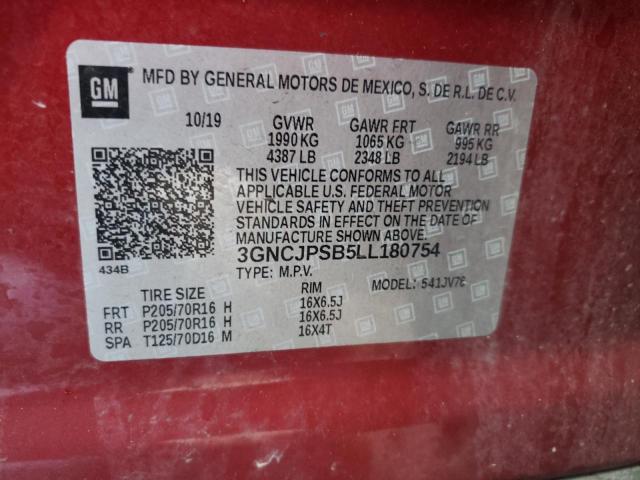 Photo 14 from auction – 2020 CHEVROLET TRAX 1LT with VIN 3GNCJPSB5LL180754