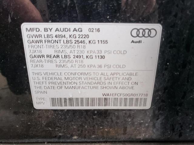 Photo 14 from auction – 2016 AUDI Q3 PREMIUM with VIN WA1EFCFS0GR017718
