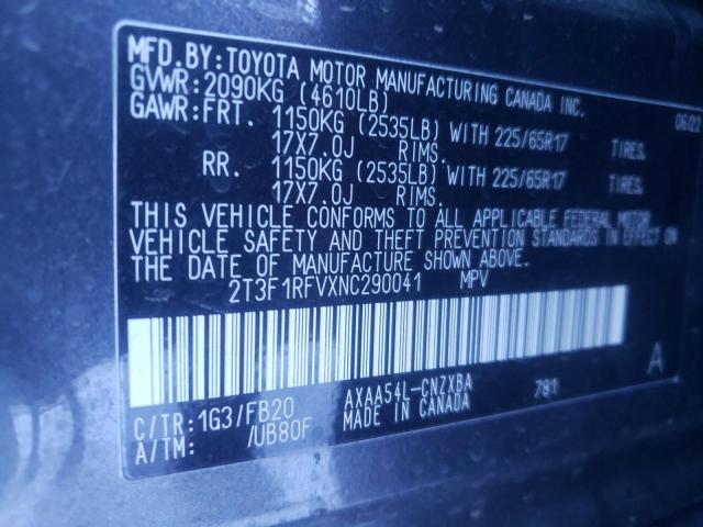 Photo 14 from auction – 2022 TOYOTA RAV4 LE with VIN 2T3F1RFVXNC290041
