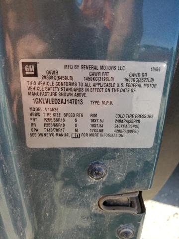 Photo 14 from auction – 2010 GMC ACADIA SLE with VIN 1GKLVLED2AJ147013
