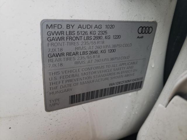 Photo 14 from auction – 2021 AUDI Q3 PREMIUM with VIN WA1DECF30M1043835