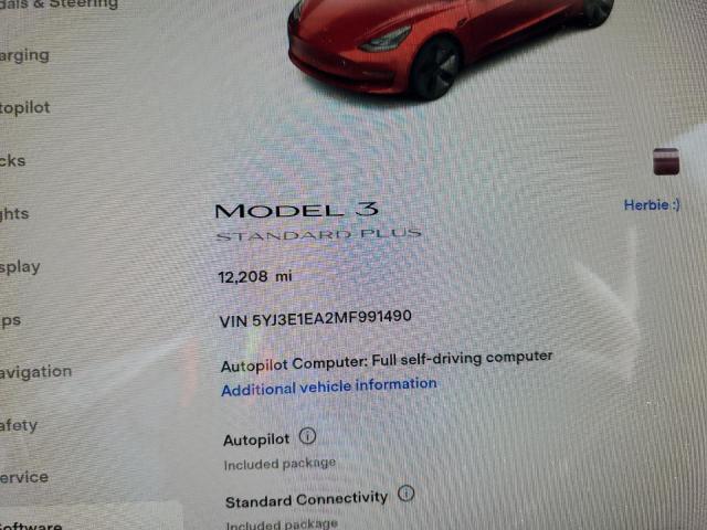 Photo 9 from auction – 2021 TESLA MODEL 3 with VIN 5YJ3E1EA2MF991490