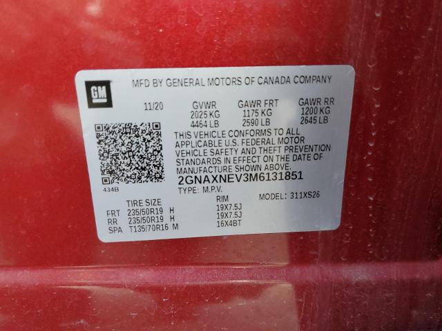 Photo 14 from auction – 2021 CHEVROLET EQUINOX PR with VIN 2GNAXNEV3M6131851