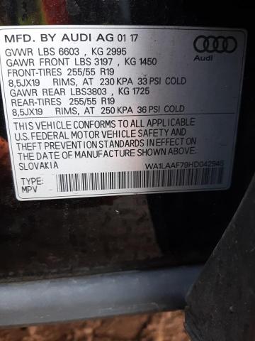 Photo 14 from auction – 2017 AUDI Q7 PREMIUM with VIN WA1LAAF79HD042945