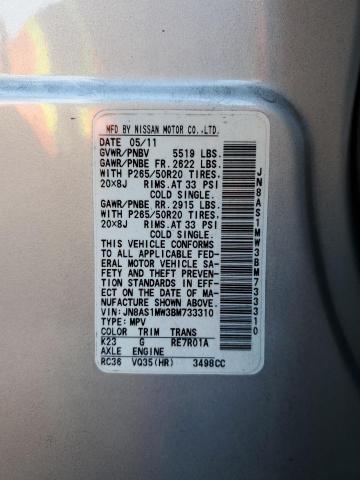Photo 14 from auction – 2011 INFINITI FX35 with VIN JN8AS1MW3BM733310