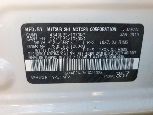 Photo 14 from auction – 2019 MITSUBISHI OUTLANDER with VIN JA4AP3AU7KU024028