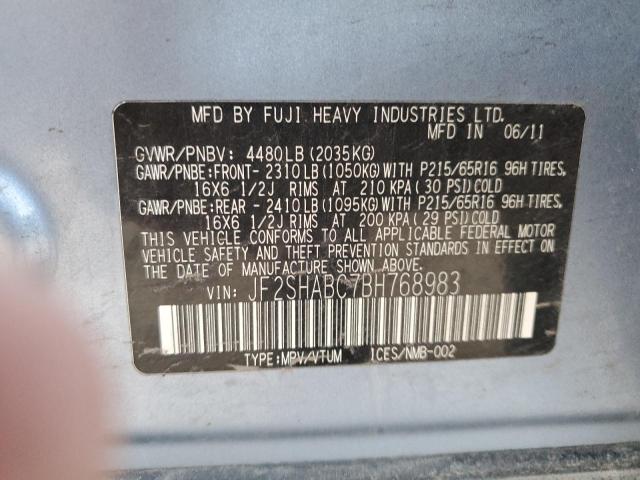 Photo 14 from auction – 2011 SUBARU FORESTER 2 with VIN JF2SHABC7BH768983
