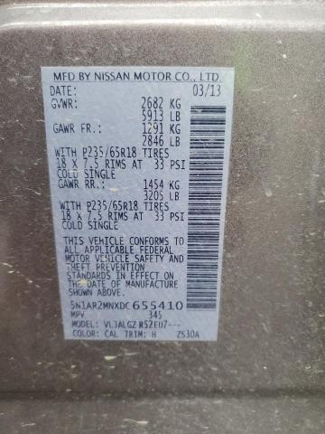Photo 14 from auction – 2013 NISSAN PATHFINDER with VIN 5N1AR2MNXDC655410